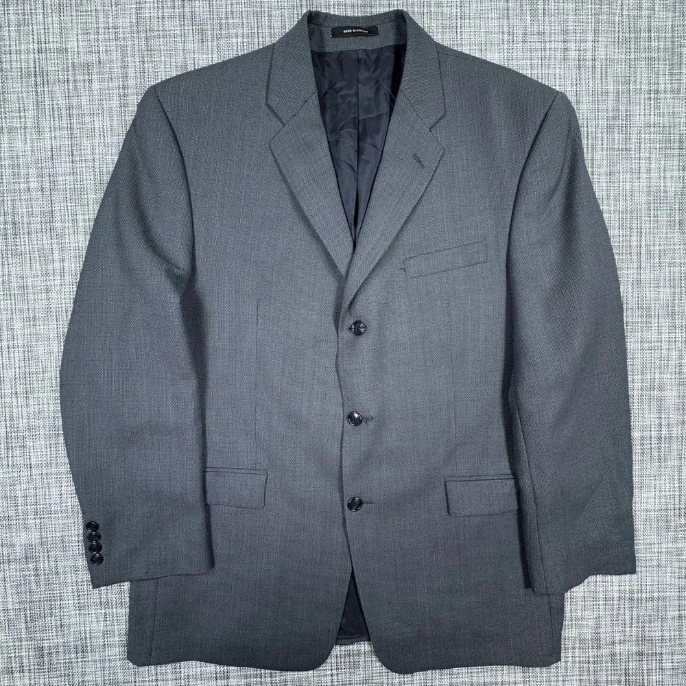 Calvin Klein Blazer Mens 44R Gray Wool Three Button Lined Sport Coat Canada